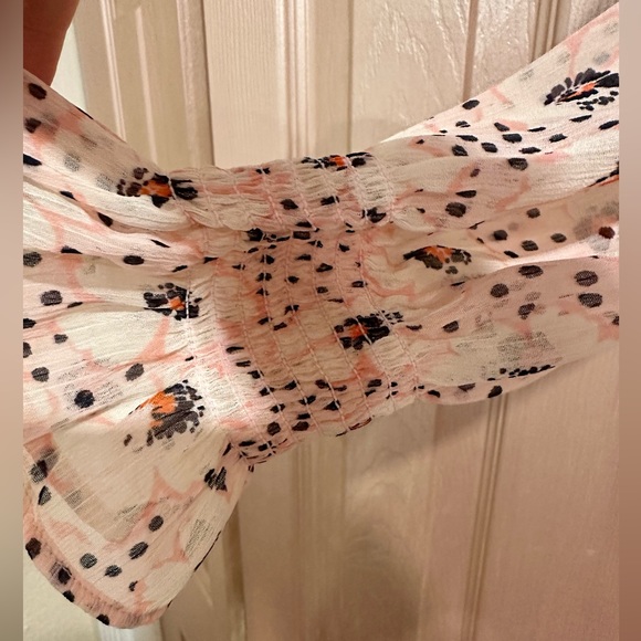 Loft Daisy Ruffle Tie Neck Blouse - Picture 9 of 10